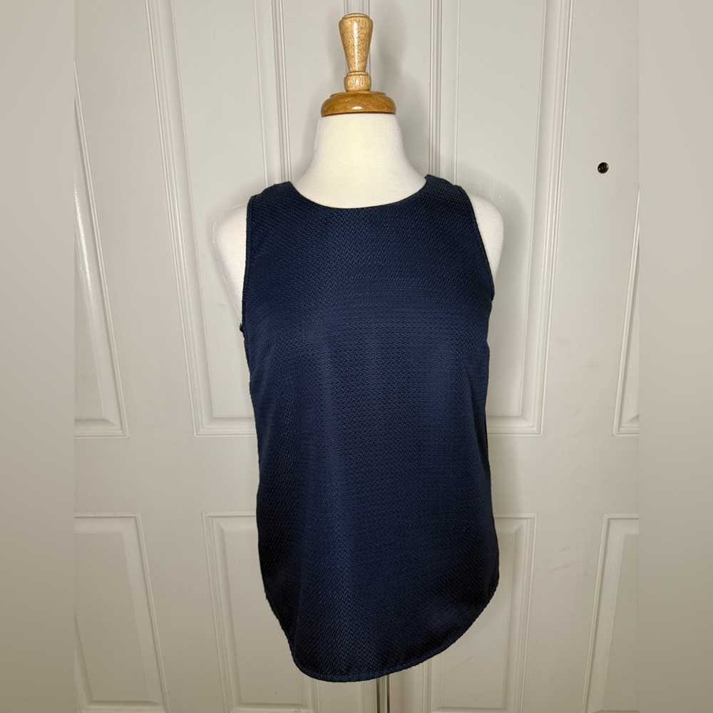 J.Crew Navy Textured Sleeveless Tulip Back Top - Size 6
